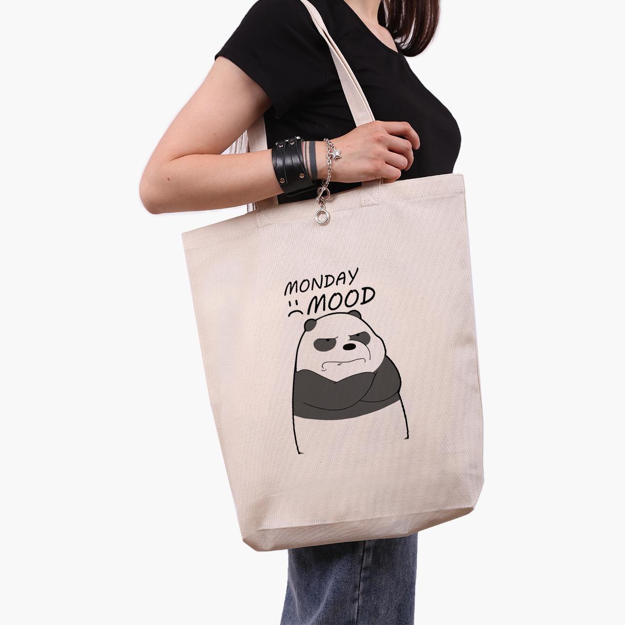Эко сумка шоппер We Bare Bears 41x39x8 см Бежевый (9227-2899-WTD)