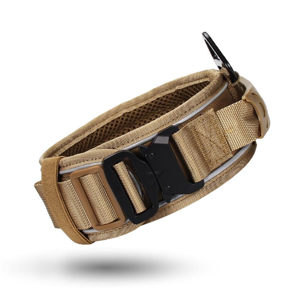 Ошейник для собак широкий с металлической пряжкой и ручкой XL 58-71 см Бежевый (27158853)