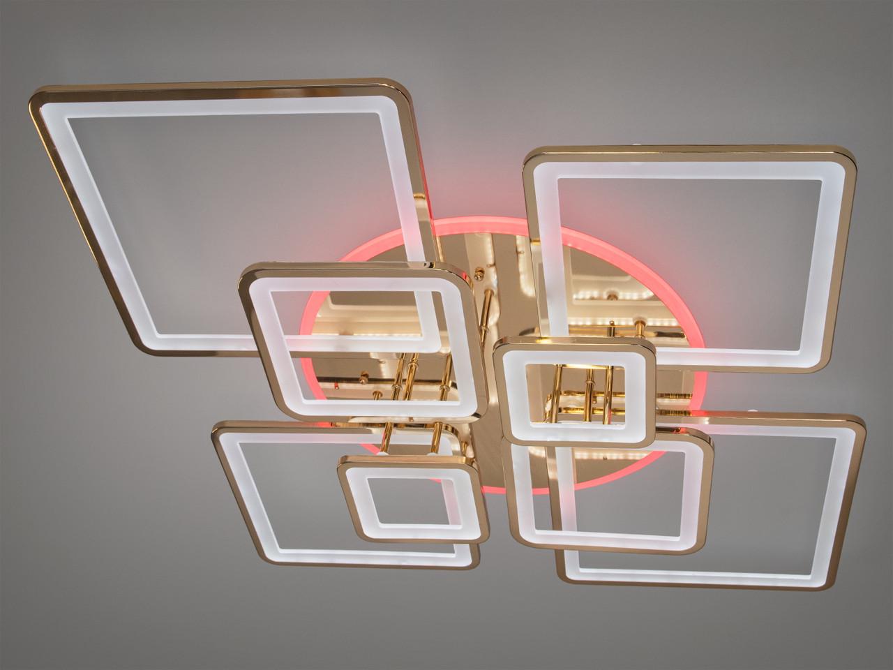 Люстра LED- для холла с подсветкой 225W на 32 м2 8160-8G-LS Золотой