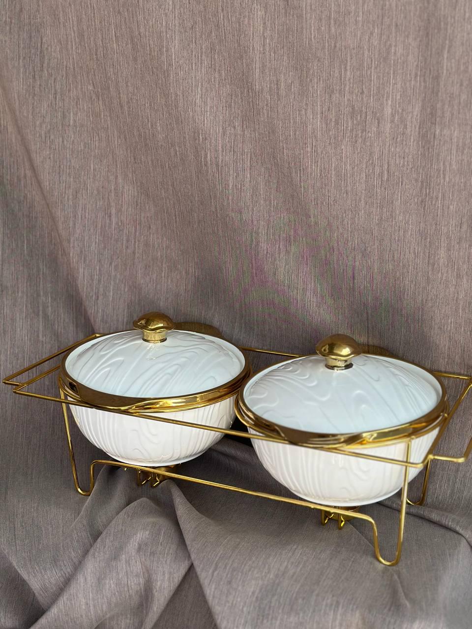 Набір мармітів TS Kitchen кераміка 2 шт по 1,5 л Білий (18965521)