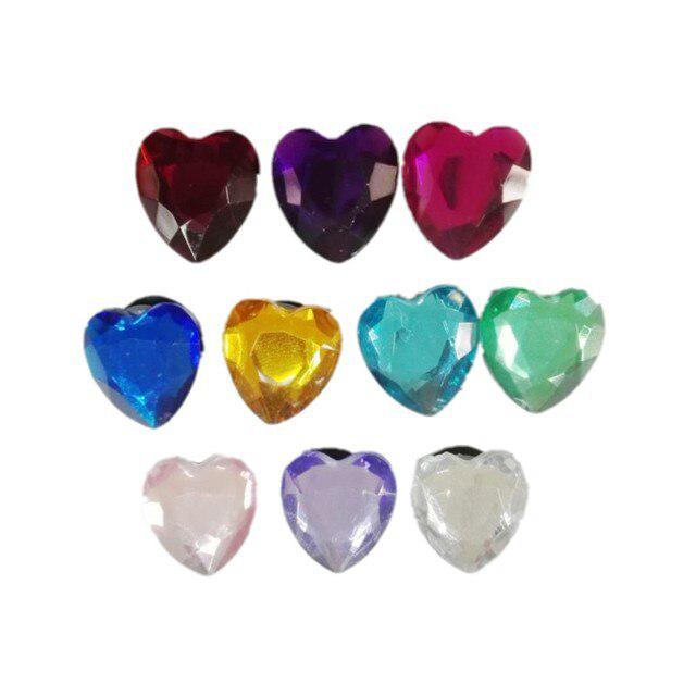 Підвіски Crocs Jibbitz, діаманти - серця, 10 кольорів (11507337)