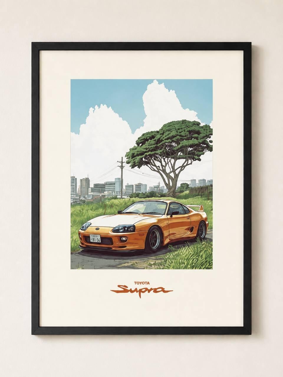 Постер в рамке плакат Toyota Supra A80 30x40 см