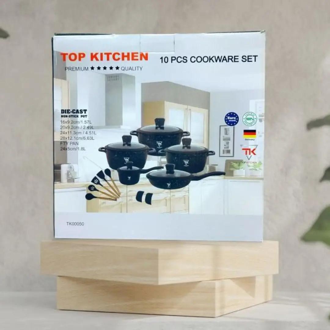 Набір посуду для індукції Top Kitchen TK 00050L з гранітним покриттям 10 предметів Чорний - фото 4