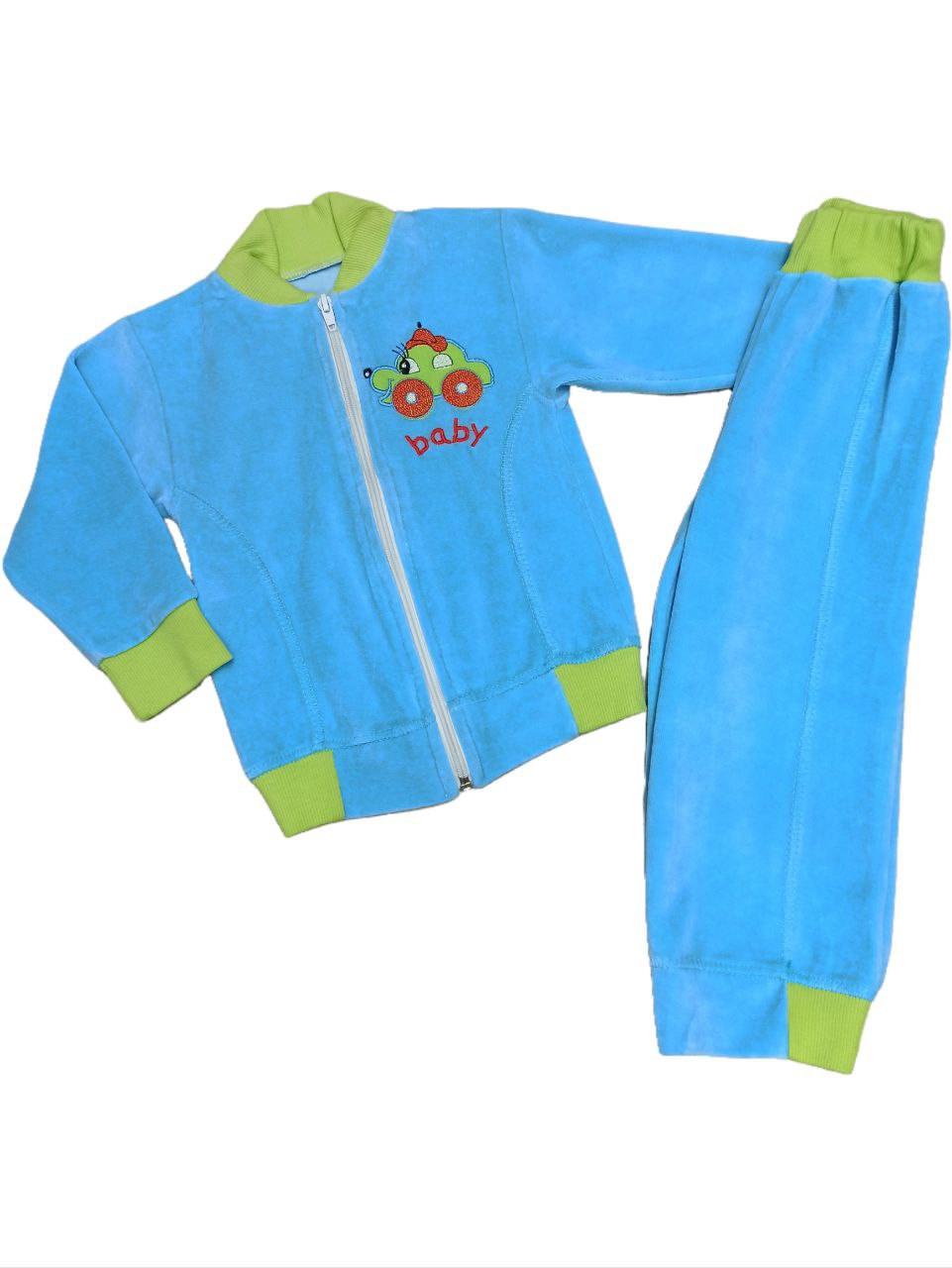Костюм велюр на мальчика р. 26 74-80 см Голубой