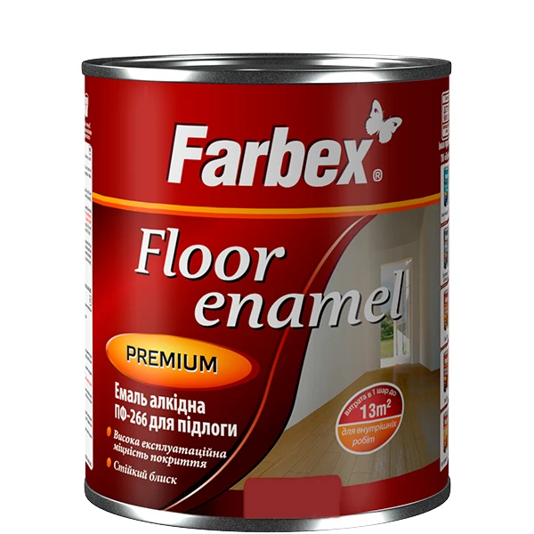 Емаль Farbex ПФ-266 алкідна 25 кг Червоно-коричневий (2792905887)