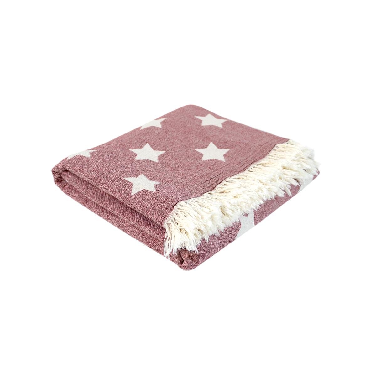 Плед Lotus Home Star throw бургунди 130x170 см (svt-2000022341097)