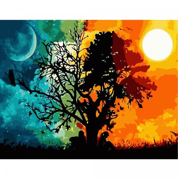 Набор для росписи по номерам Strateg День и ночь 40х50 см (VA-1854-mt)