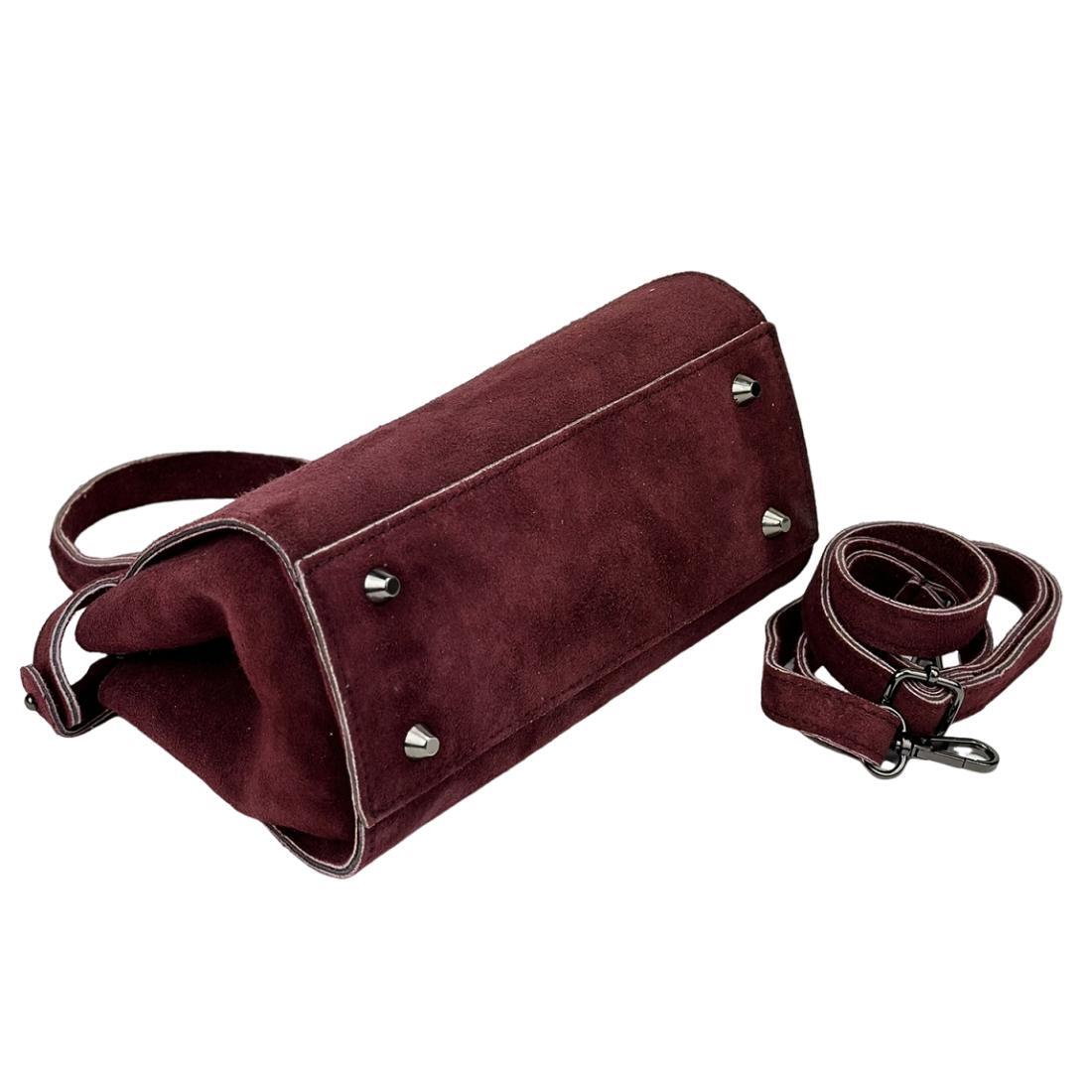 Женская сумка кросс-боди Royal Bag F-IT-4442BO замшевое Бордовый (8075) - фото 5