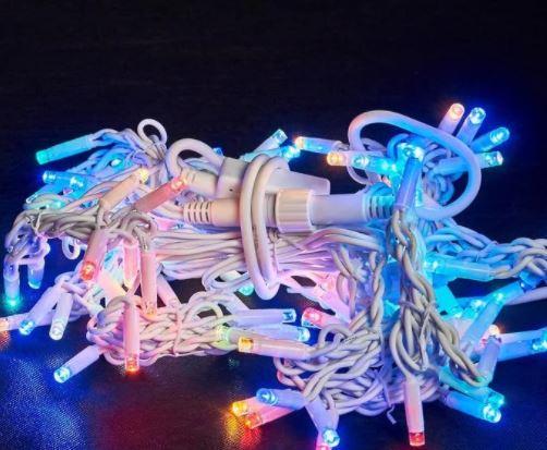 Гирлянда-дождик уличная ICE 100LED на белом кабеле 5 м Разноцветный (000019258)