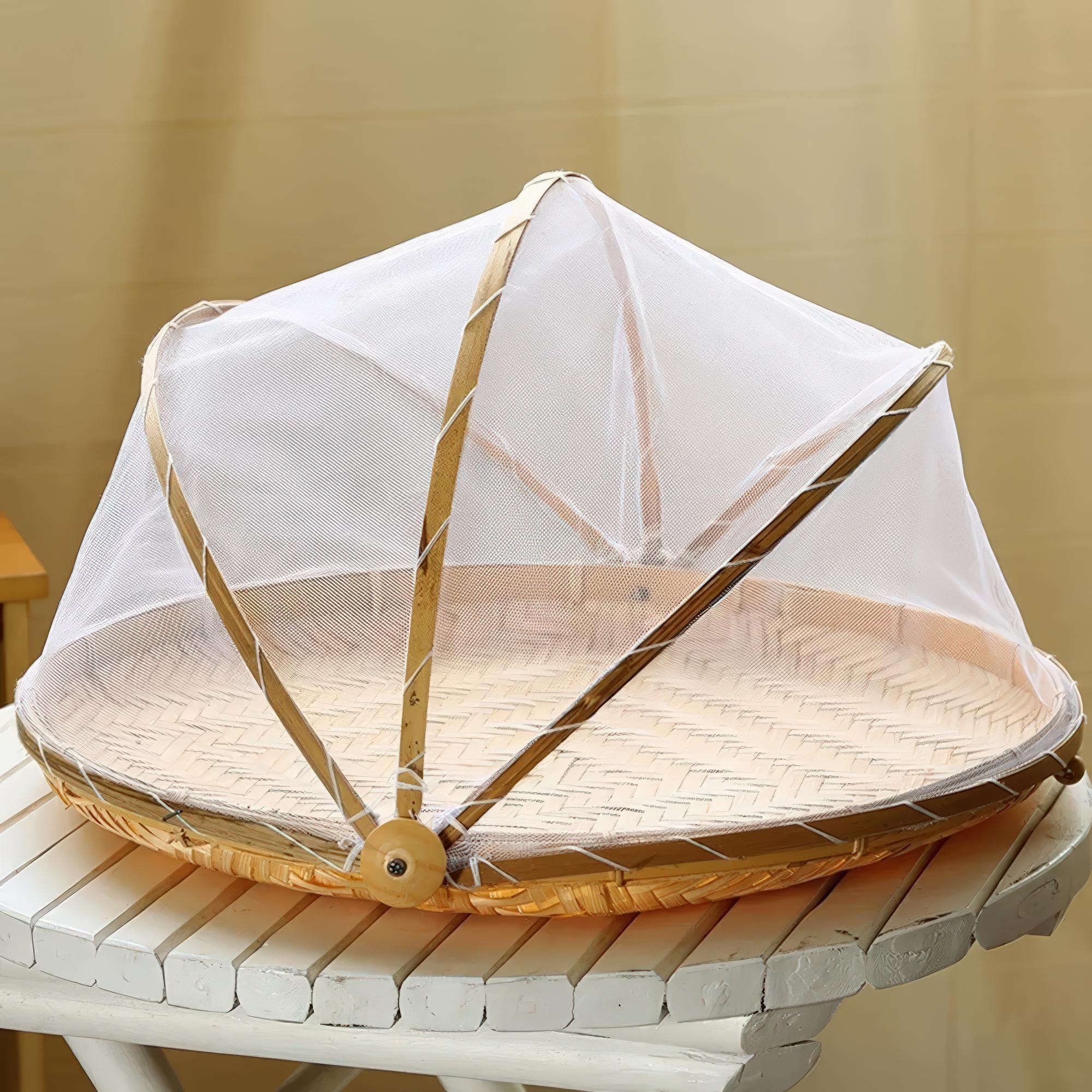 Таця плетена бамбукова з відкидною сіткою-кришкою для захисту продуктів від комах - фото 9 Таця плетена бамбукова з відкидною сіткою-кришкою для захисту продуктів від комах - фото 9