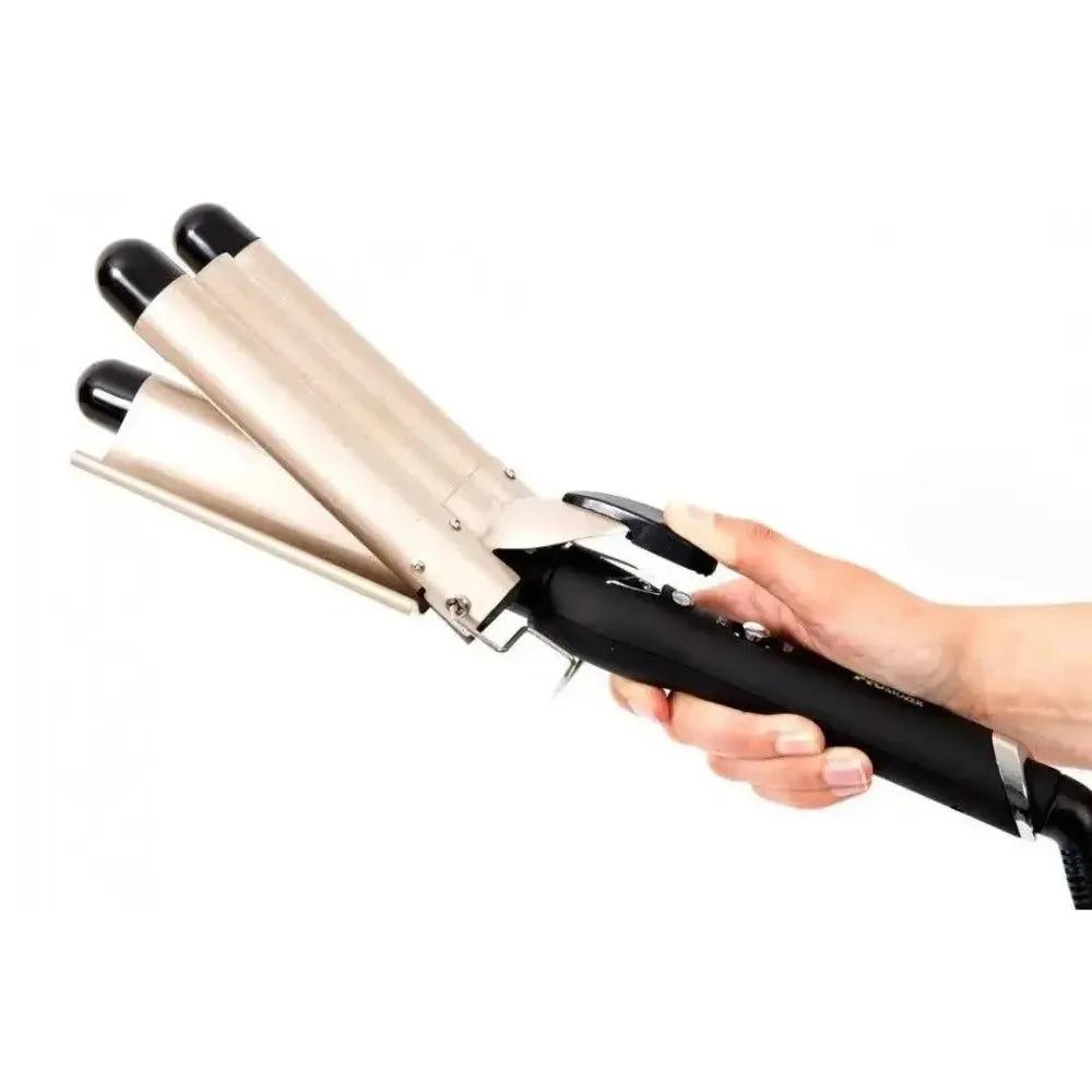 Плойка профессиональная тройная Xo Pro Mozer Mz-6618 5 волн для волос Черный (6455142) - фото 6 Плойка профессиональная тройная Xo Pro Mozer Mz-6618 5 волн для волос Черный (6455142) - фото 6