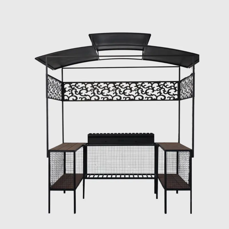 Мангал з дахом Престиж+ сталевий Чорний (102-15-mangal-s-krishei-prestizh)