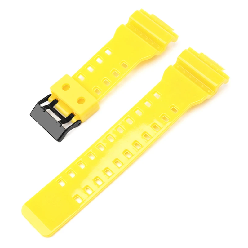 Ремінець для Casio G-Shock GA-100/110/120 Yellow-Glossy BK (4045) Ремінець для Casio G-Shock GA-100/110/120 Yellow-Glossy BK (4045)