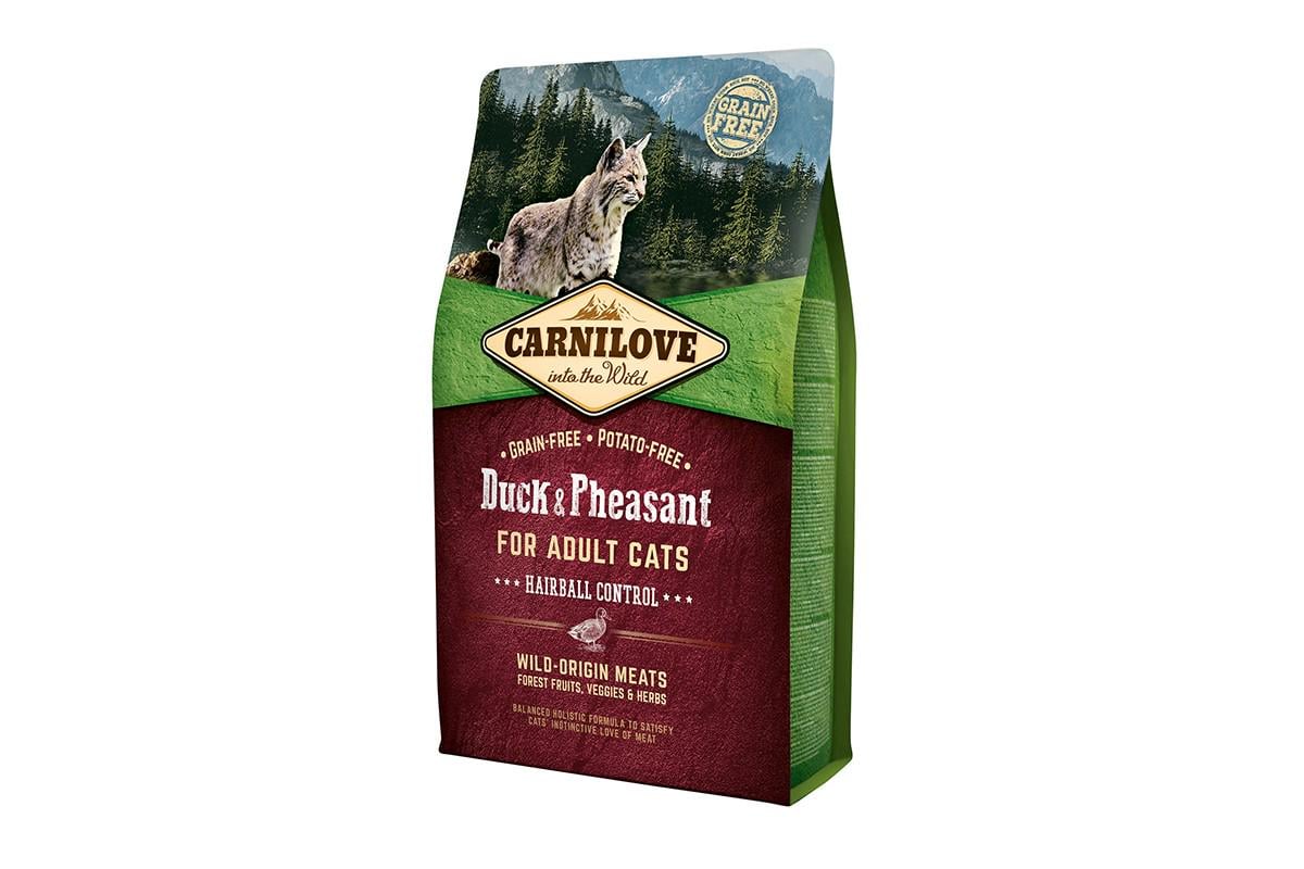 Корм сухий Carnilove Cat Duck & Pheasant Hairball Control для дорослих кішок з качкою та фазаном 2 кг (12348) - фото 1