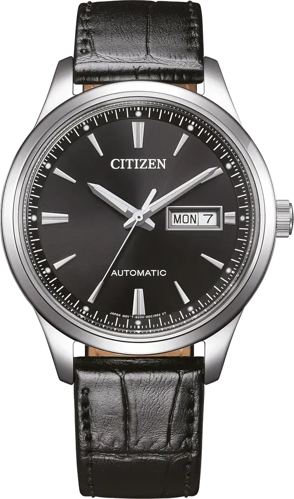 Наручные часы мужские Citizen NY4058-01E механические со стальным корпусом и черным циферблатом
