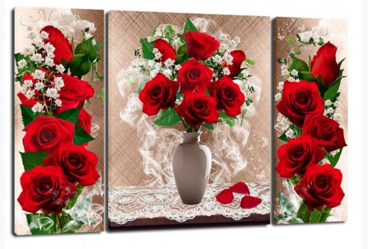 Картина модульная на холсте DK Триптих Розы 50x80 см (TRP-938)