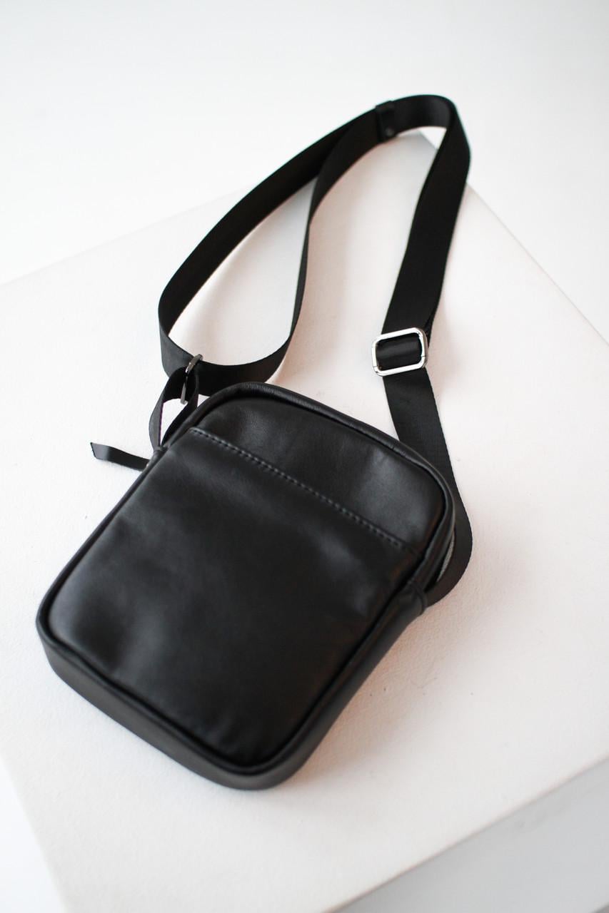 Сумка мужская мессенджер из натуральной кожи Черный (2552606300)