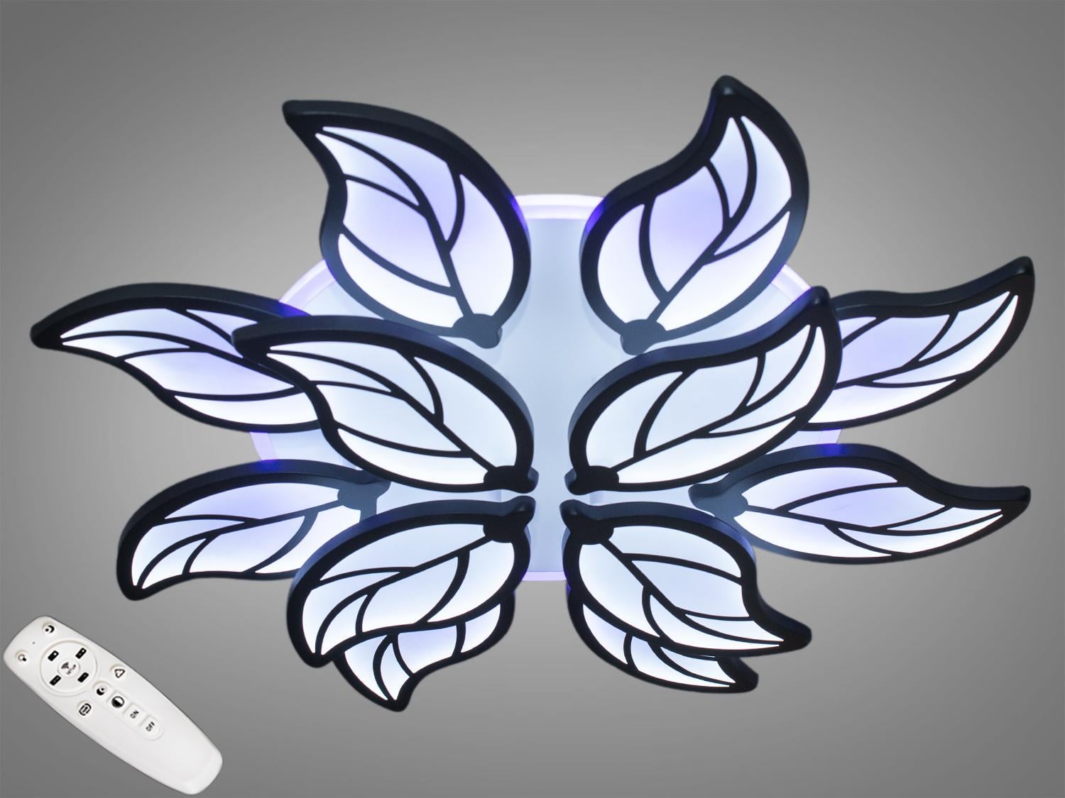 Люстра LED потолочная Diasha с диммером и подсветкой 200W 8028/8/4BK 3col dim Люстра LED потолочная Diasha с диммером и подсветкой 200W 8028/8/4BK 3col dim