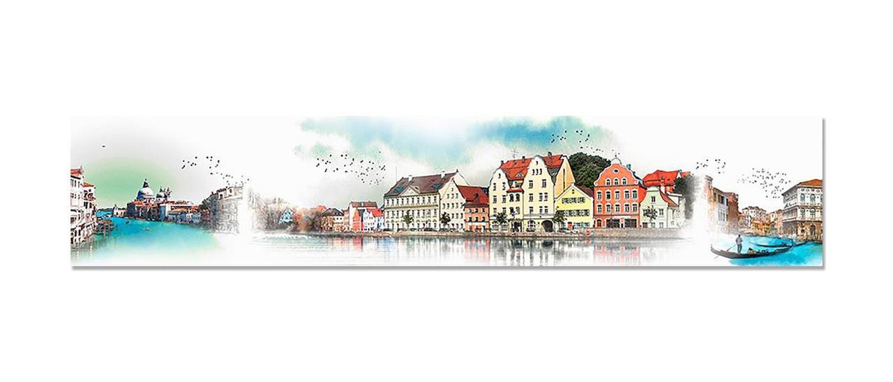 Наліпка вінілова на кухню Zatarga Амстердам річка 600х3000 мм (1274514219) Наліпка вінілова на кухню Zatarga Амстердам річка 600х3000 мм (1274514219)