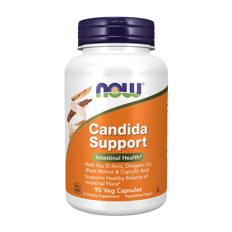 Каприловая кислота из пау д'арко и орегано NOW Candida Support 90 вег. капс.