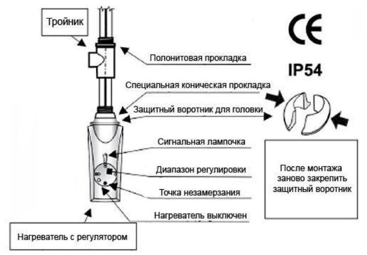 ТЕН для рушникосушки Heatpol GT-0.3 300 Вт з терморегулятором - фото 4