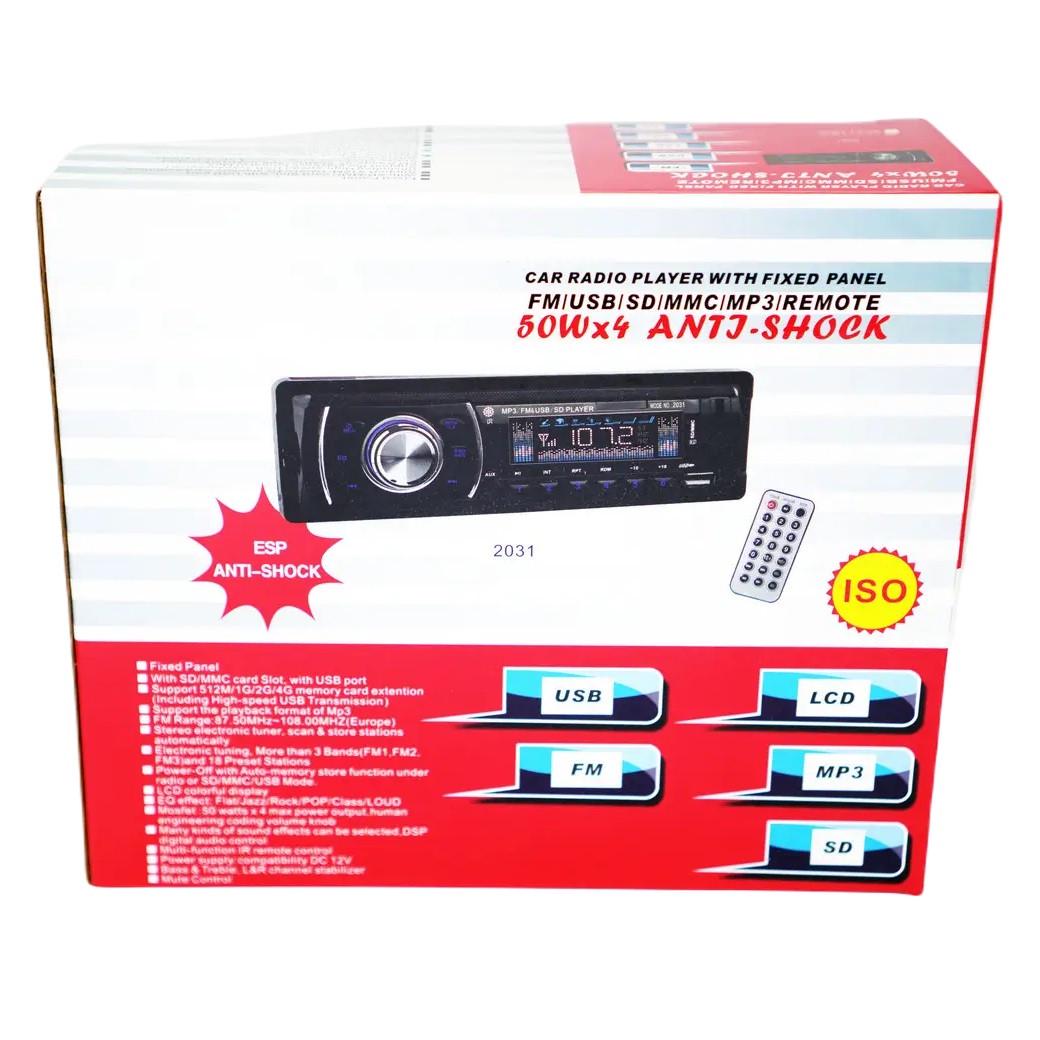 Автомагнітола Rias 2031 1din 2xUSB/FM/microSD/AUX с пультом ДУ 4x50W Black (3_05625) - фото 4