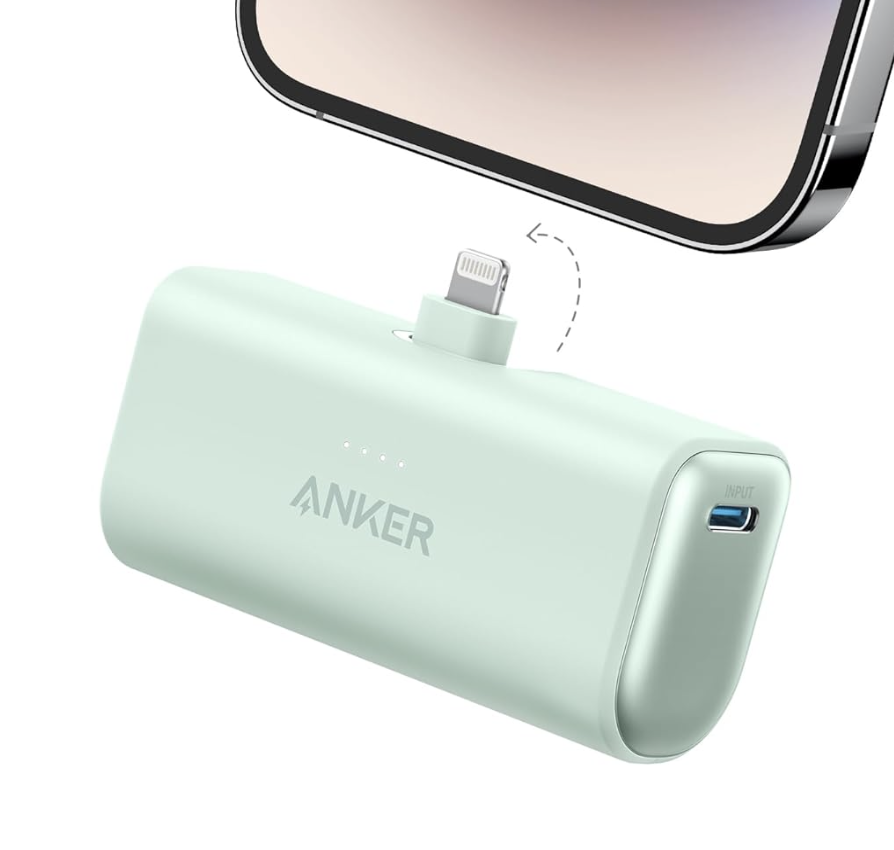 Повербанк Anker Nano со встроенным складным разъемом Lightning 5000 mAh Green - фото 7