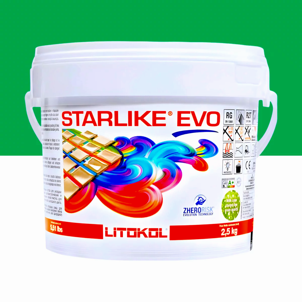 Затирка для плитки Litokol Starlike EVO 420 двокомпонентна епоксидна 2,5 кг Зелена трава