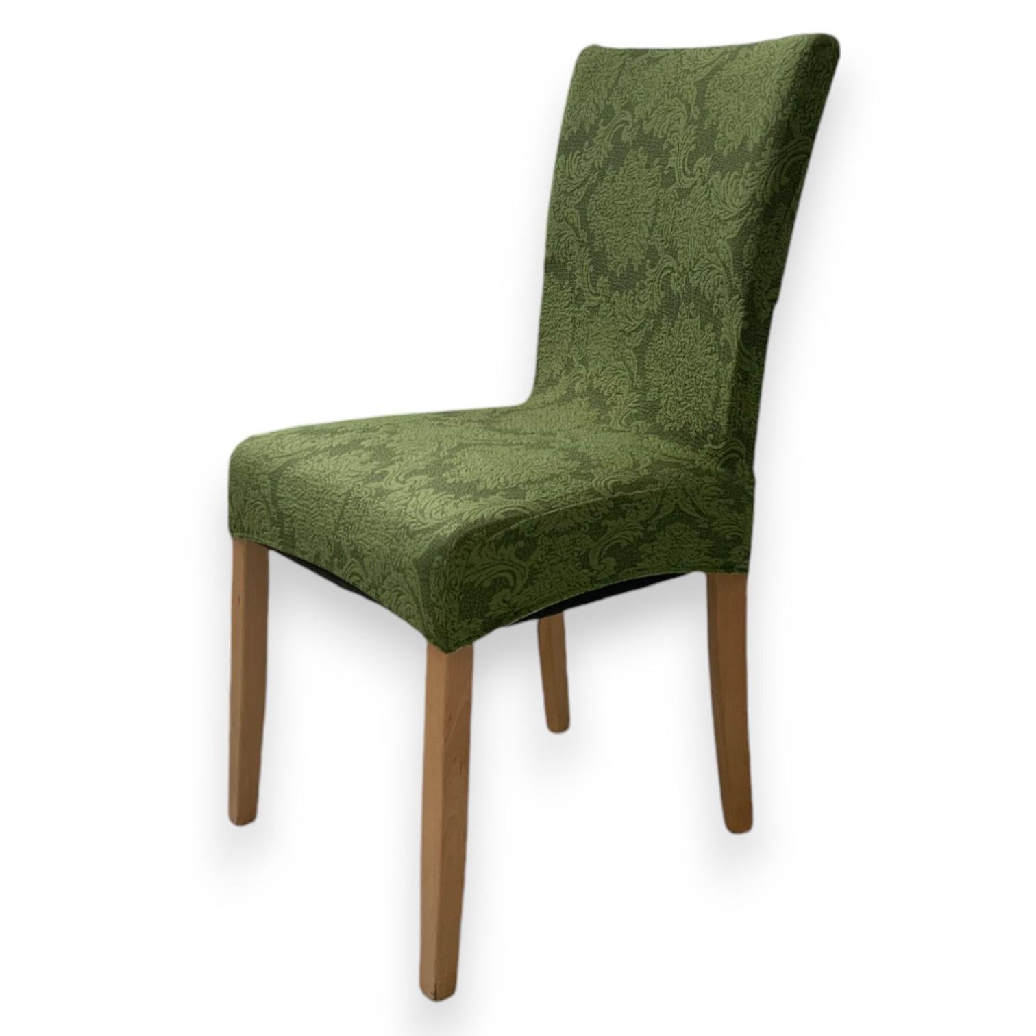 Чехол на Стул со спинкой натяжной жаккард универсальный Зеленый (2151544732) - фото 5 Чехол на Стул со спинкой натяжной жаккард универсальный Зеленый (2151544732) - фото 5