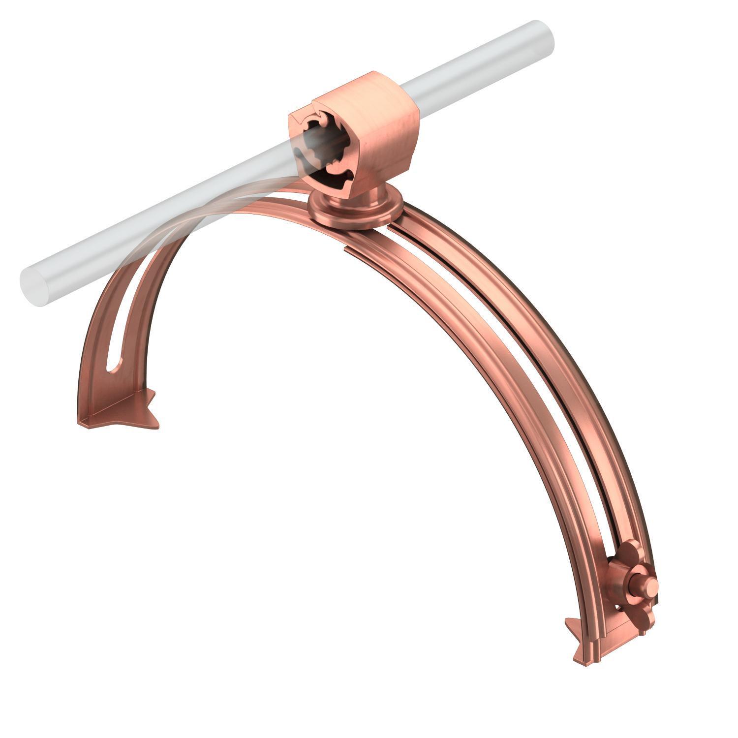 Держатель коньковый полукруглый OBO bettermann прута ø 8-10 мм диапазон зажима 185-260 мм медь (5202590)