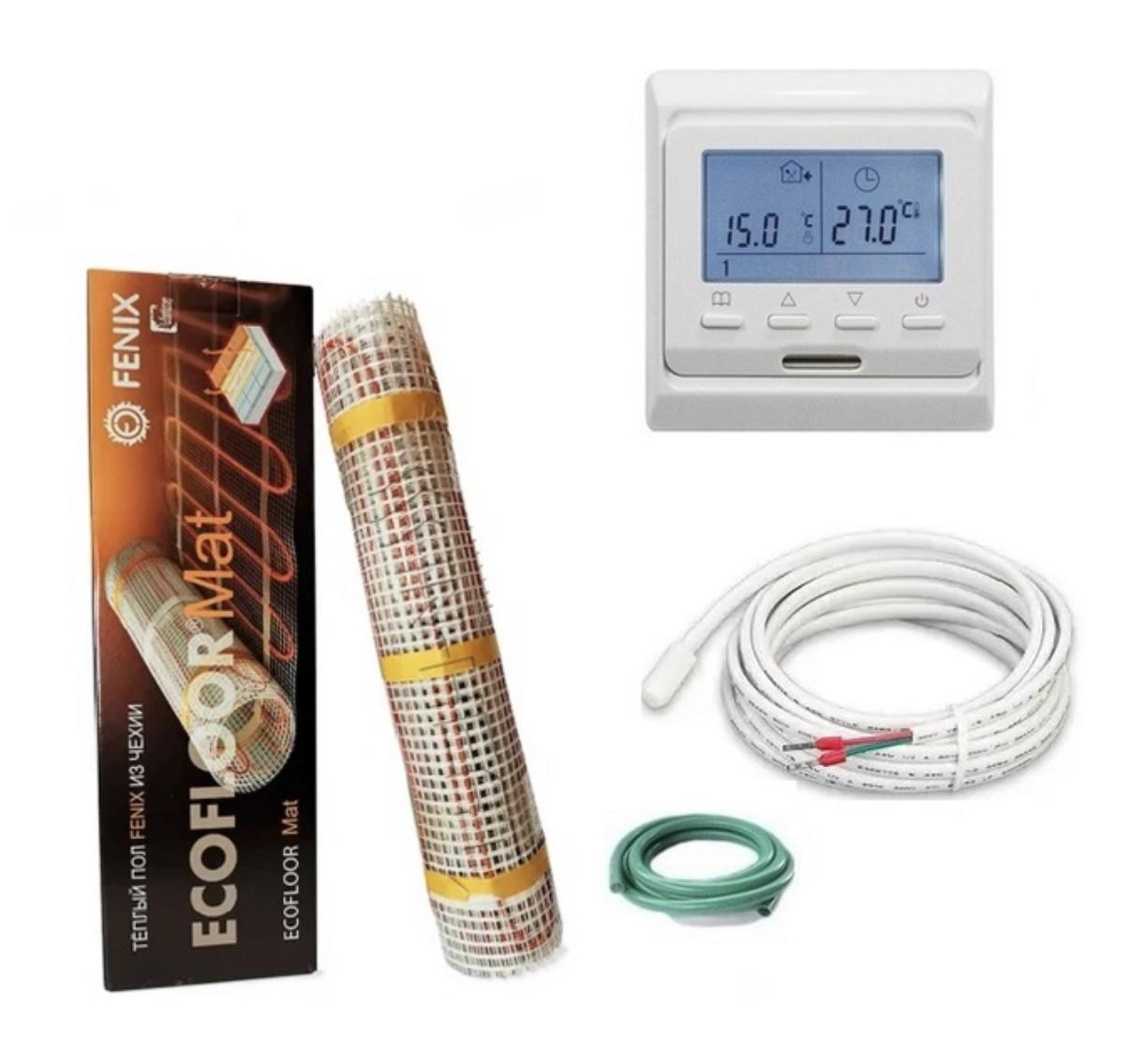 Тепла підлога Fenix ​​двожильний мат LDTS/160 160 Вт 1 кв. м з програмованим терморегулятором Е51 (78475)