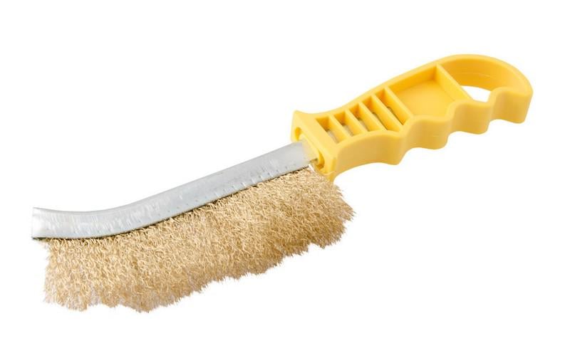Щітка дротова Mastertool латуньована з пластиковою ручкою (14-5524)