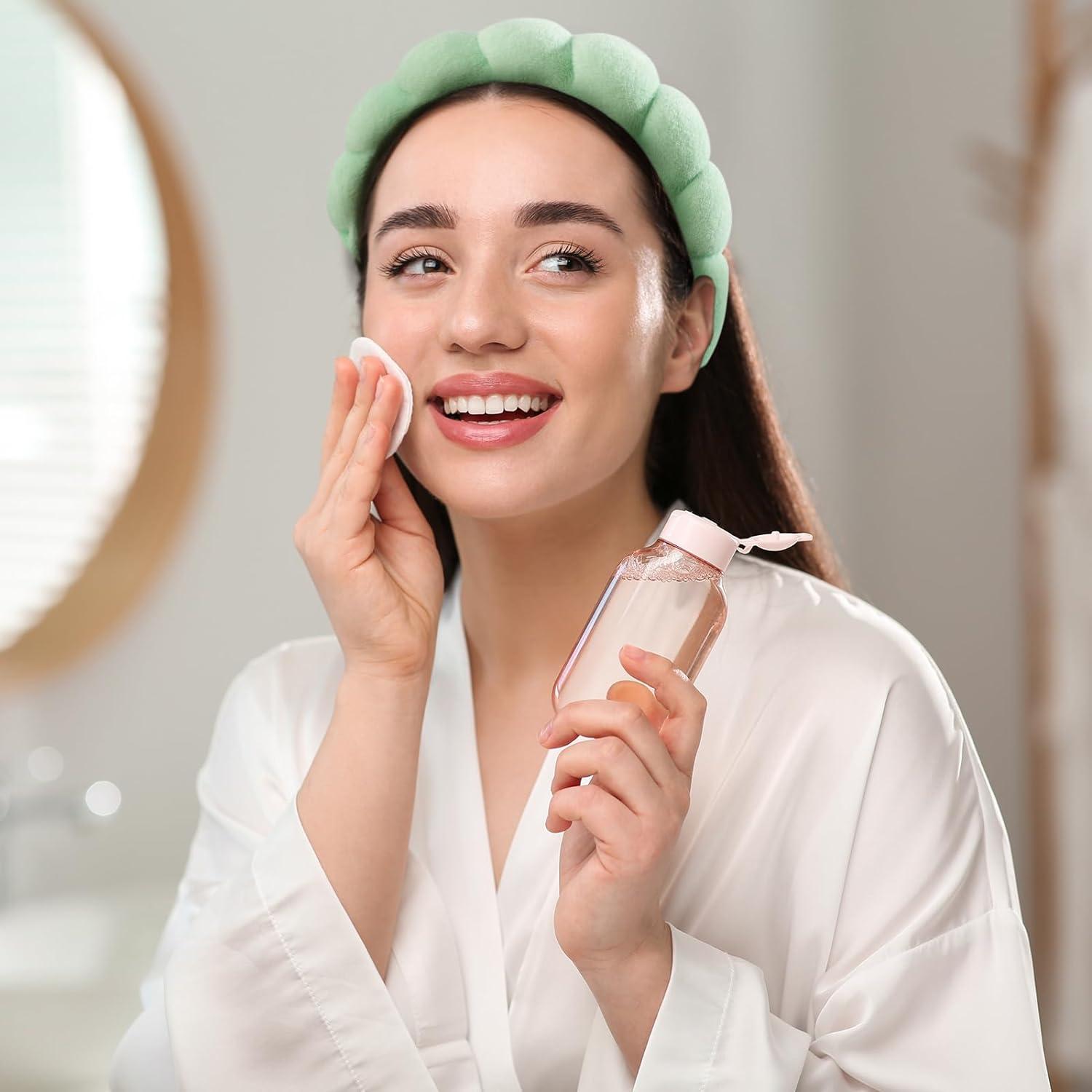 Набор косметический обруч на голову/нарукавники для умывания Зеленый (83711524) - фото 2