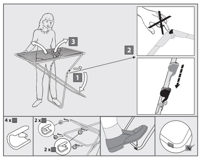 Сушарка для білизни підлогова Casa Si Kolibri 18 м Black (CS42191C06E) - фото 4
