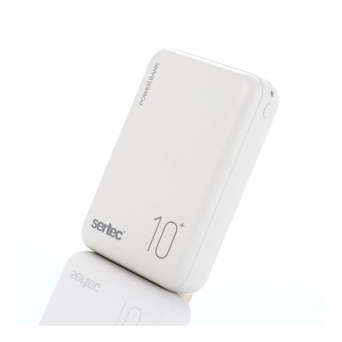 Зовнішній акумулятор Power Bank SERTEC ST-2062 10000mAh Білий (29066/1vvk)
