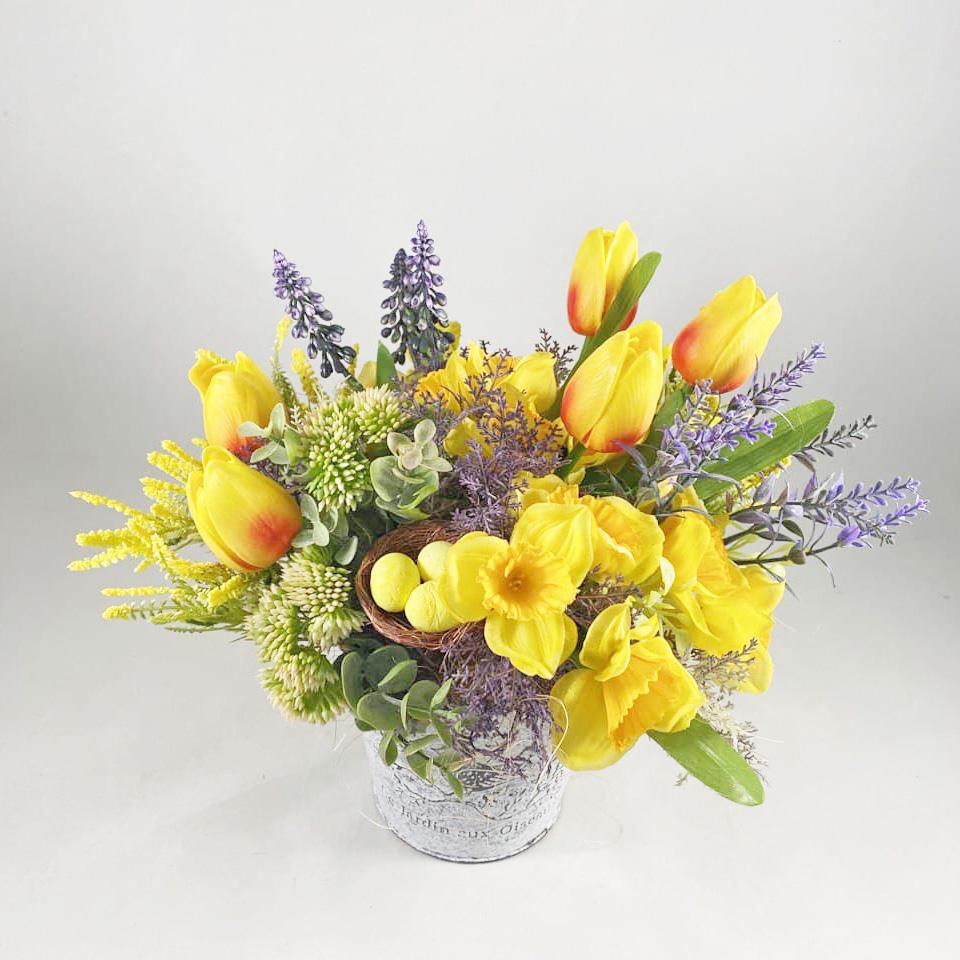 Великодня композиція Весна 27 см Жовтий/Зелений (6604893) - фото 3 Великодня композиція Весна 27 см Жовтий/Зелений (6604893) - фото 3