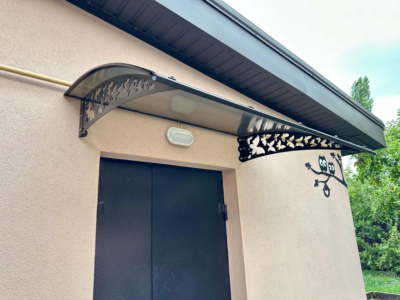 Навес-козырек Prime Бабочки сотовый поликарбонат 8 мм 150х100 см (2042408) - фото 6