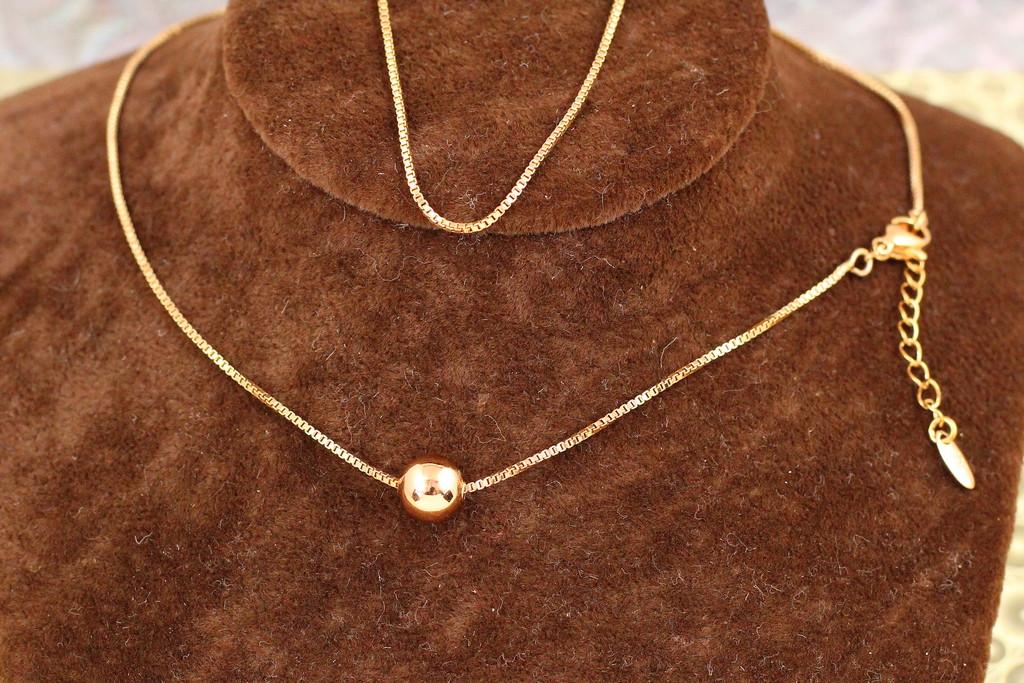 Набор Xuping Jewelry цепь с шариком 45 см отбор 3 см Золотистый (2515807804)