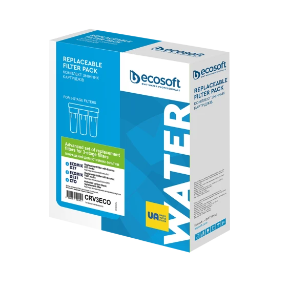Улучшенный комплект картриджей Ecosoft для тройных фильтров (CRV3ECO) - фото 4 Улучшенный комплект картриджей Ecosoft для тройных фильтров (CRV3ECO) - фото 4