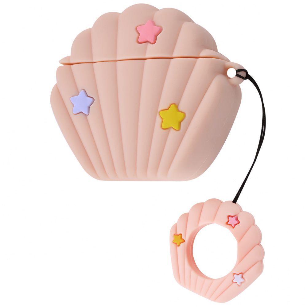 Футляр для наушников противоударный Sea Shell для AirPods 1/2 силиконовый Pink (00000035756_1)