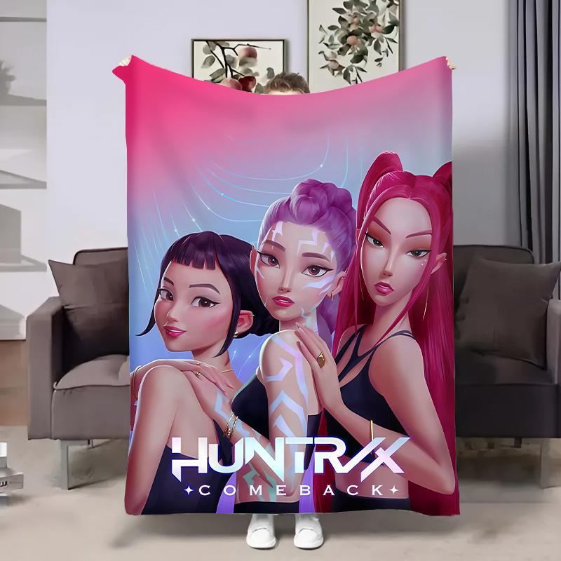 Плед плюшевый с 3D рисунком Охотницы на демонов велюр 135х160 см (14986В)