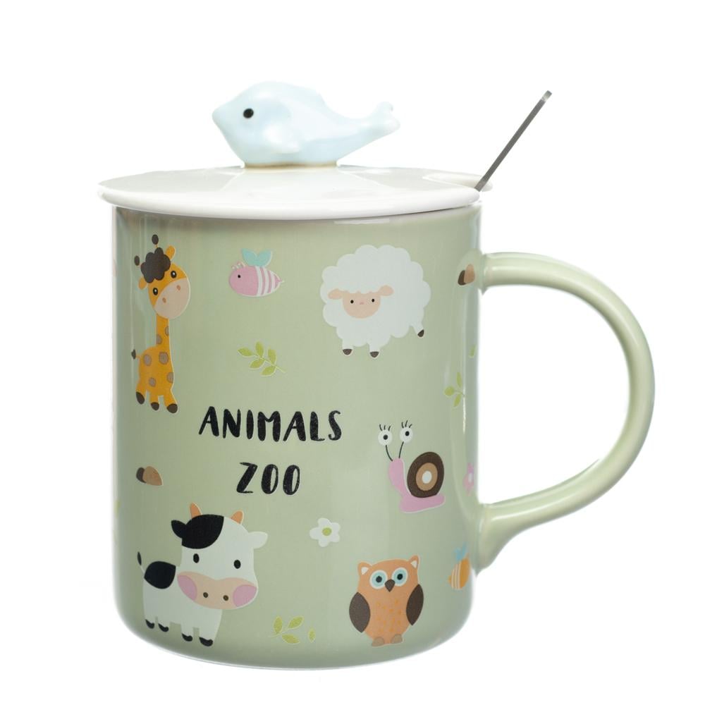 Керамическая чашка Elisey Cute animals 400 мл Зеленый (8805-025)