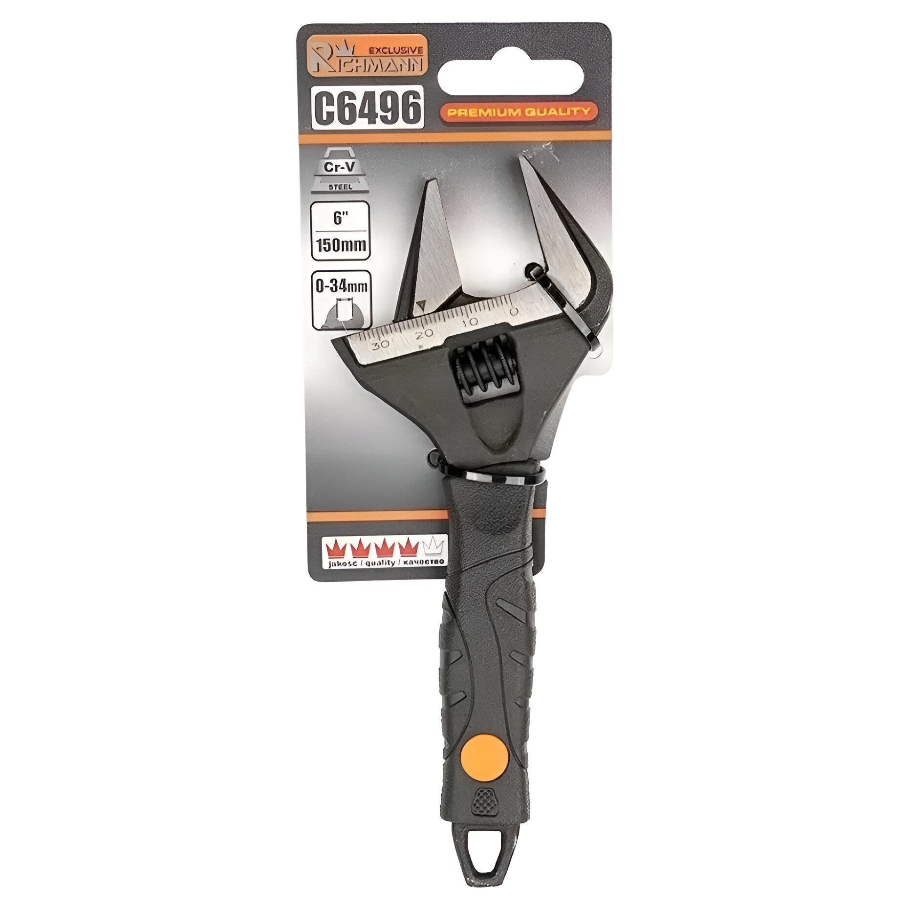 Ключ разводной широкий с тонкими губами Richmann 6" 34 мм (AKD38868)