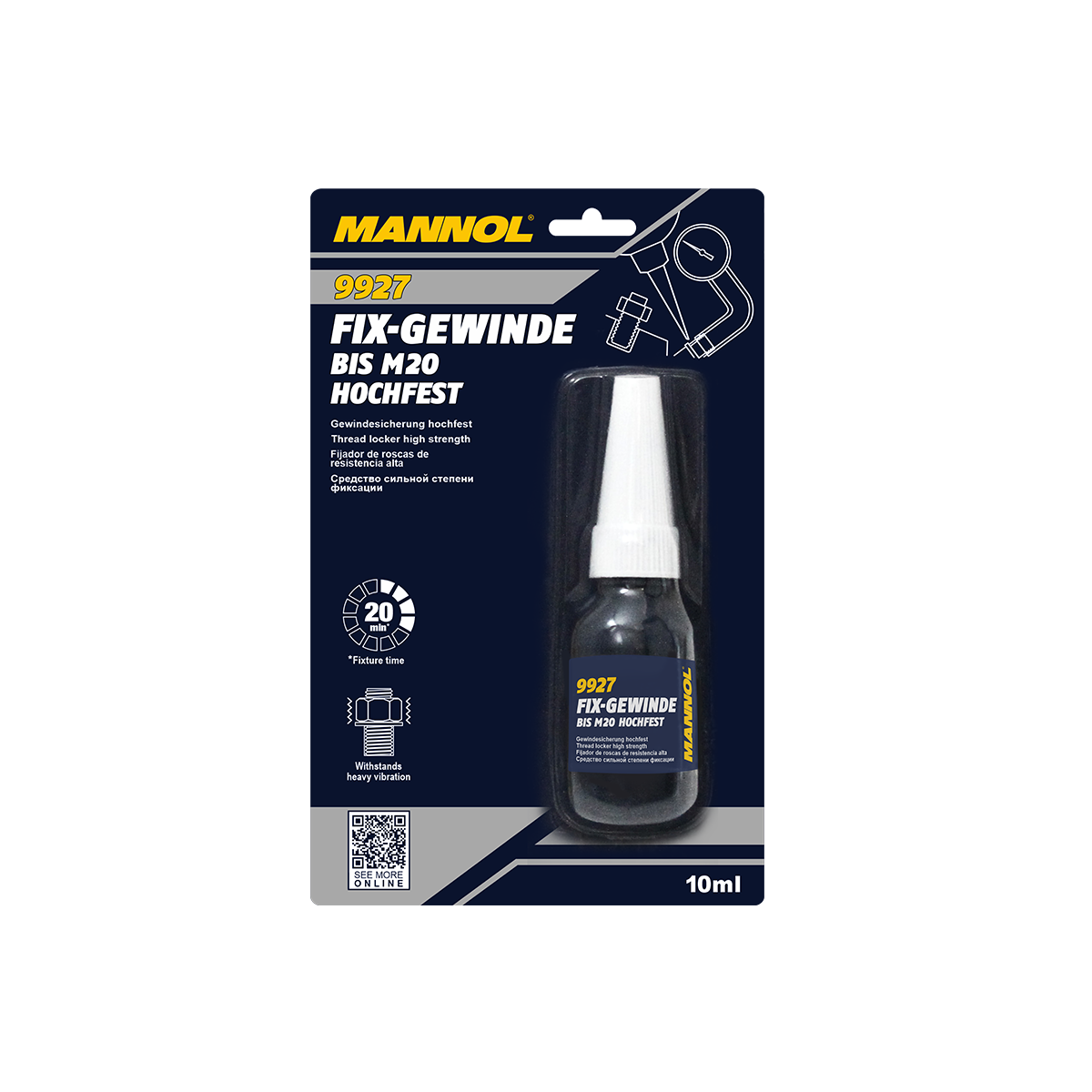 Фиксатор резьбы высокой прочности Mannol Fix-Gewinde Hochfest 10 мл (9927)