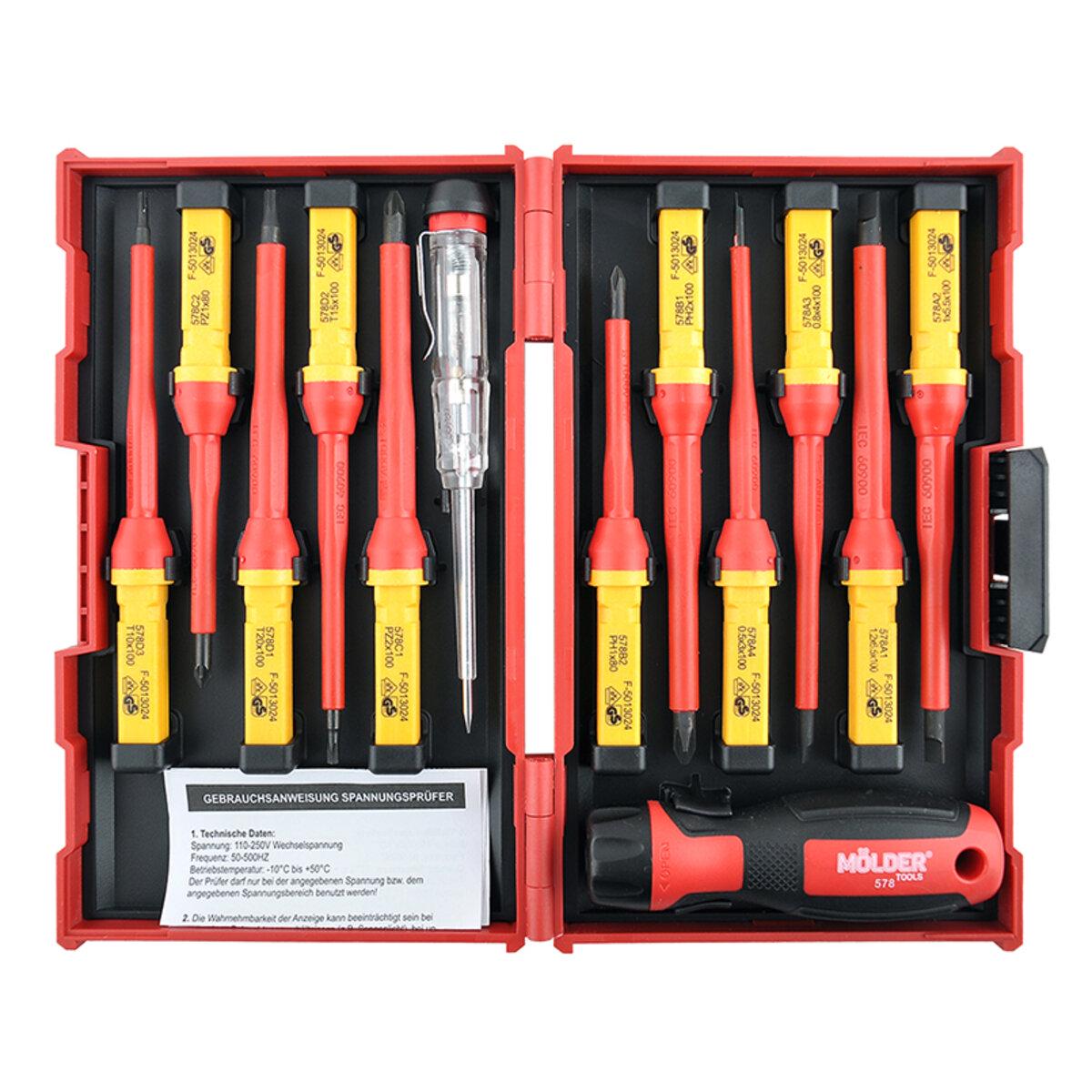 Набір викруток ізольованих Molder VDE 1000В з індикатором напруги 13 шт. (18299620) - фото 7
