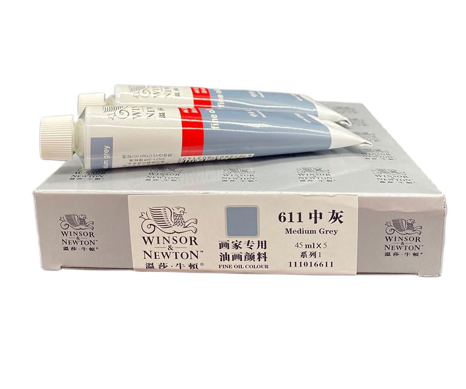 Олійна фарба художня Winsor & Newton туба 45 мл № 611 Середньо-сірий (WNOP-611) - фото 5