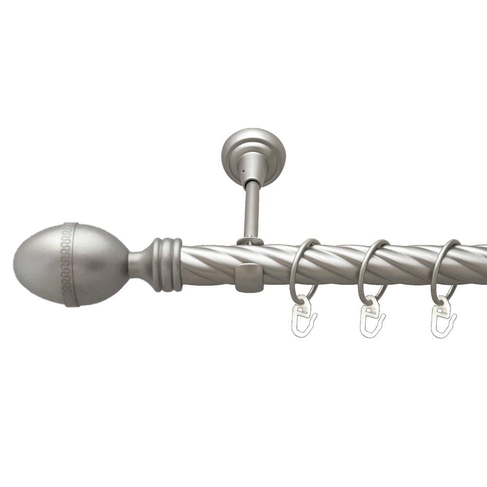 Карниз металлический Orvit Фарже однорядный открытый/скрученная труба/кольцо металлическое Сатин 25 мм 160 см (00-00023484)