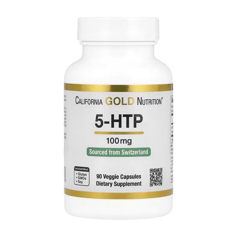 Гидрокситриптофан из экстракта грифонии California Gold Nutrition 5-HTP 100 mg 90 вер. капс.