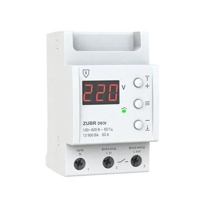 Реле напряжения ZUBR D50t с термозащитой однофазное на дин-рейку (2430229374) Реле напряжения ZUBR D50t с термозащитой однофазное на дин-рейку (2430229374)