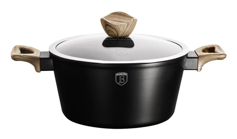 Каструля Berlinger Haus Ebony Maple з кришкою мармурове антипригарне покриття 2,5 л (BH-1705)